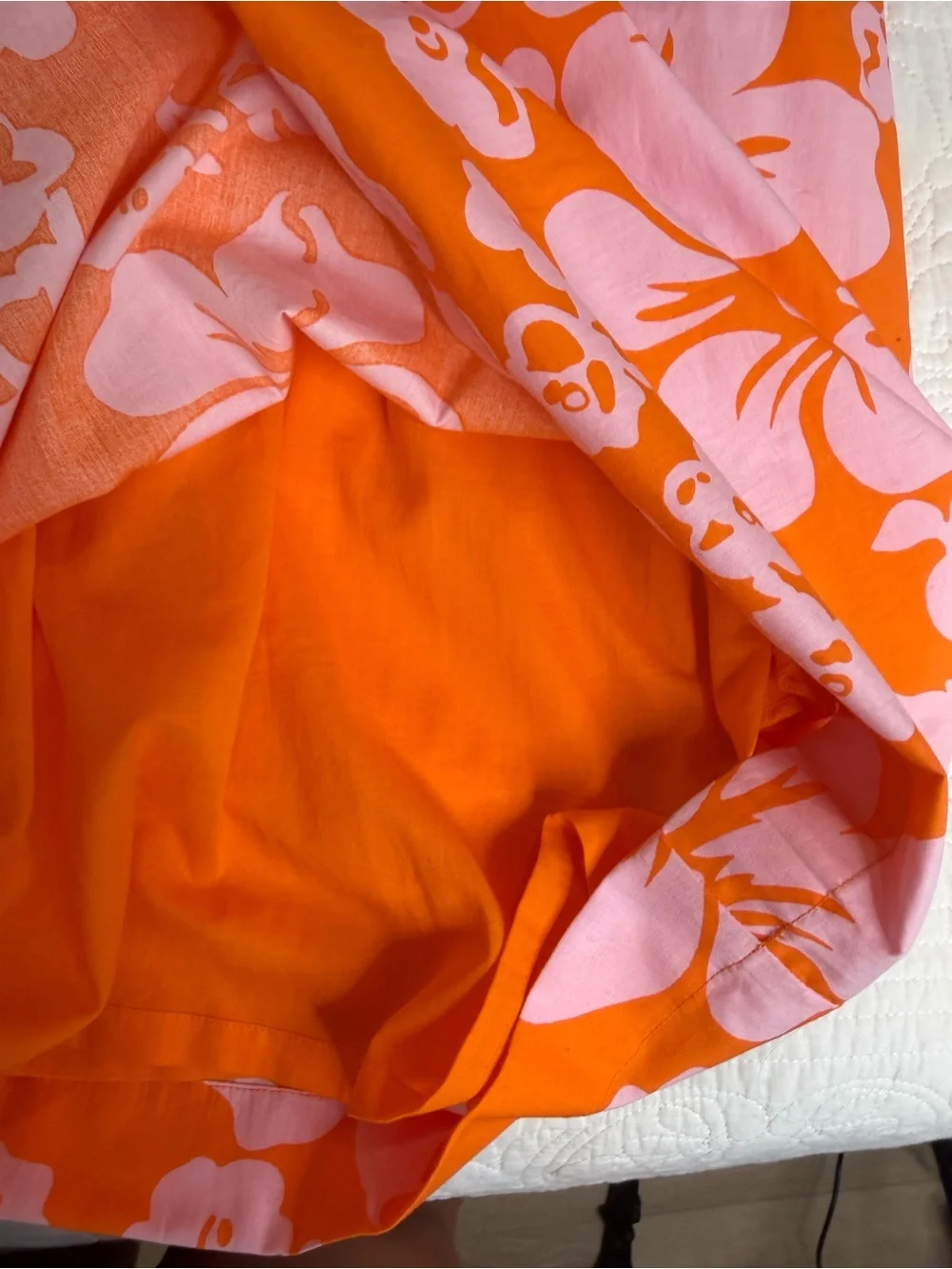 J.Crew Orange and Pink Tropical Hibiscus Floral Halter Neck Mini Dress Sz 4 NWT